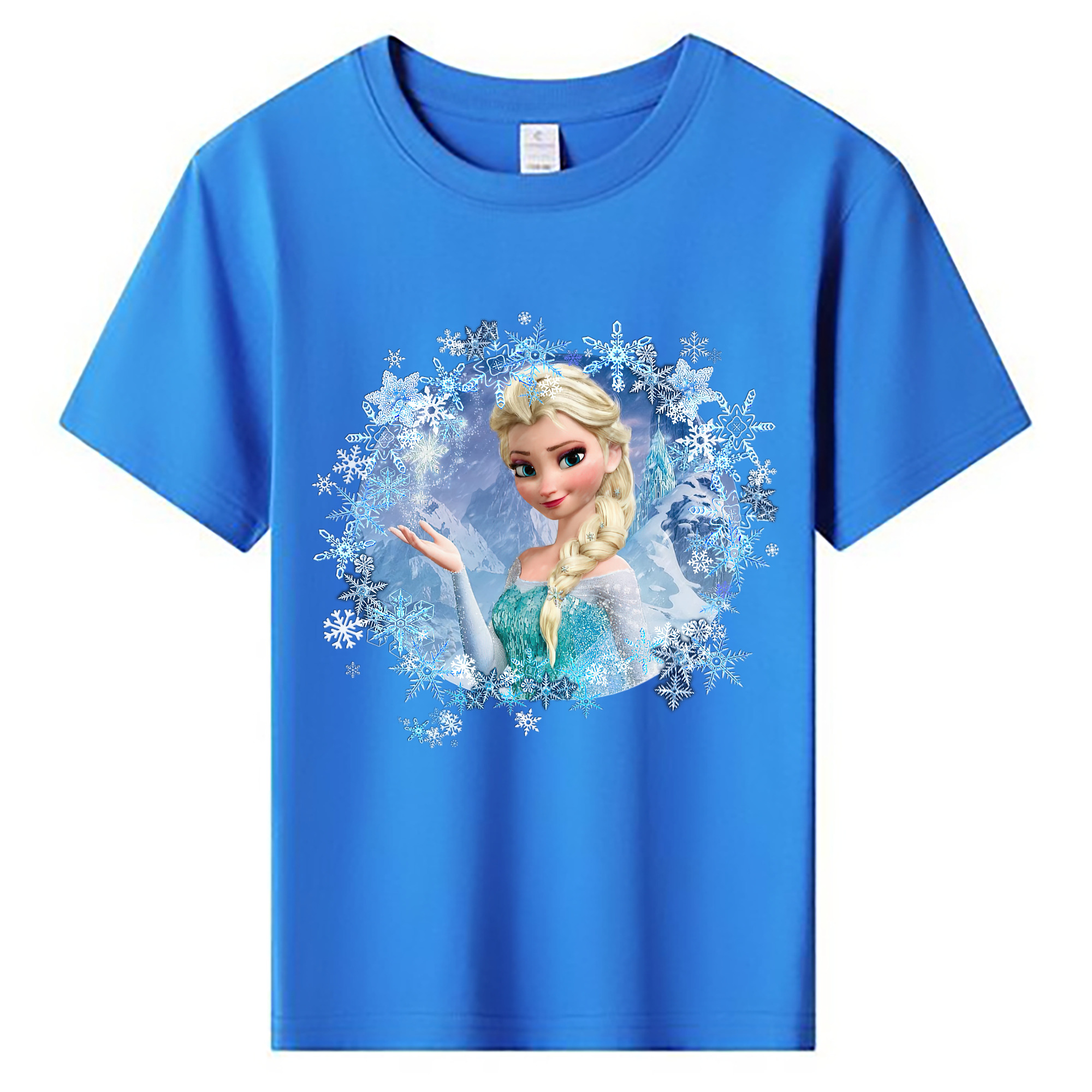 （画像用） アナと雪の女王 アンナ エルサ Frozen Anna Elsa 綿100％キッズTシャツ（フロントプリント）